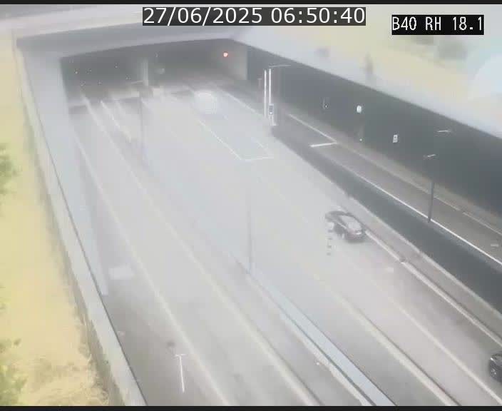 Webcam sur la route de contournement d'Esch-Belval avant le tunnel Central Gate au niveau de la porte de France et du radar fixe