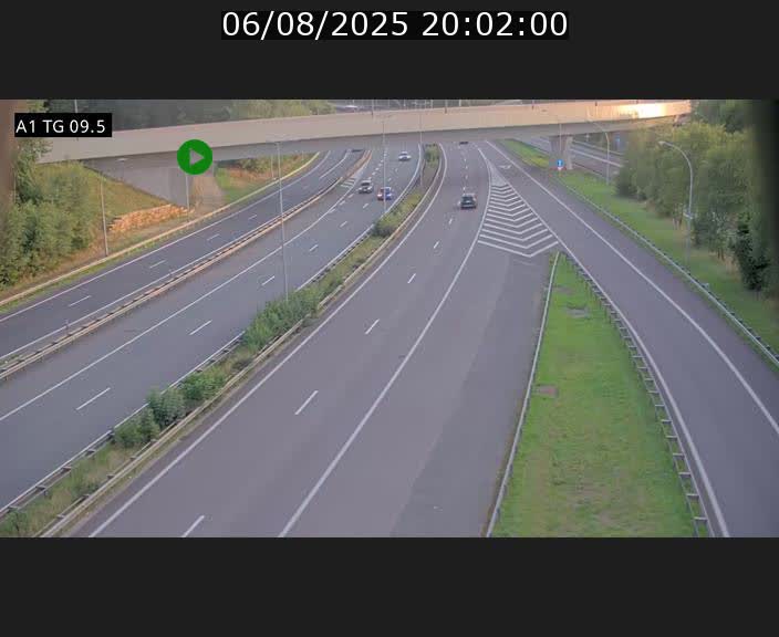 Traffic live webcam Luxembourg Jonction Grünewald - A1 direction Luxembourg-ville - BK 9.5