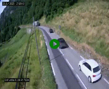 Webcam dans les Pyrénées Atlantique au niveau du col d'Urdos et du fort du Pourtalet sur la N134, en direction du Col et du tunnel du Somport, à 765 mètres d'altitude