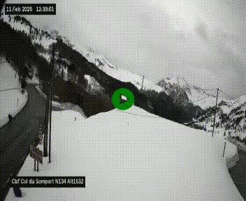 Webcam au col du Somport, côté français, sur la N134, dans les Pyrénées, en direction de l'Espagne, à 1632 mètres d'altitude