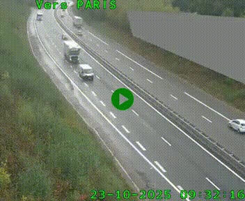 Caméra routière sur l'autoroute A20 à Saint-Pardoux-l'Ortigier, à la jonction avec l'A89. Vue orientée vers Paris