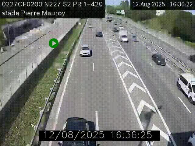 Webcam à hauteur du Stade Pierre Mauroy à Villeneuve d'Ascq sur la N227. Vue orientée vers Mons-en-Baroeul
