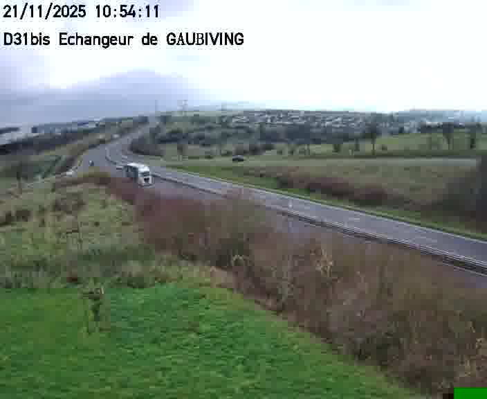 Dispositif d’observation sur D31bis (France) à Gaubiving, en direction de Sarreguemines, offrant une visualisation fiable des conditions de circulation.