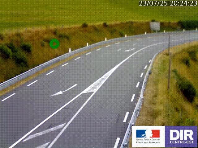 Webcam sur le col Pin Bouchain, vue orientée vers Roanne, en provenance de Lyon sur la nationale 7 (N7)