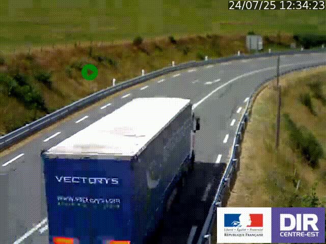 Webcam sur le col Pin Bouchain, vue orientée vers Roanne, en provenance de Lyon sur la nationale 7 (N7)