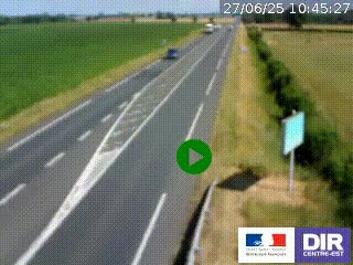Webcam routière sur la RN7 à hauteur de Toulon-sur-Allier, entre Moulins et Vichy