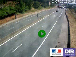 Caméra autoroutière sur l'A47 à hauteur de Givors, a proximité de Lyon. La webcam est orientée vers Lyon