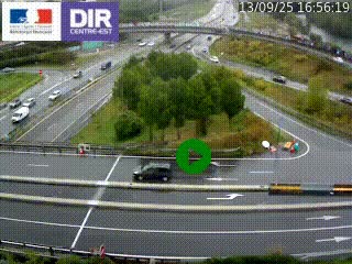 Webcam traffic à Grenoble-sud sur l'autoroute A480. Vue orientée vers l'entrée et la sortie de Grenoble