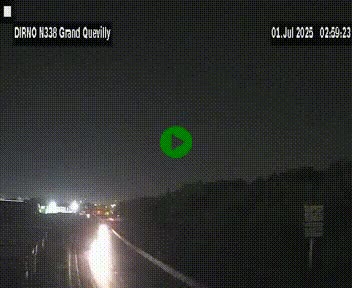 Webcam routière sur N338 à hauteur de Grand-Quevilly en périphérie de Rouen. Vue orientée vers Rouen