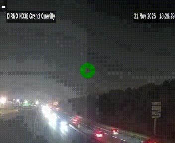 Webcam routière sur N338 à hauteur de Grand-Quevilly en périphérie de Rouen. Vue orientée vers Rouen