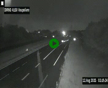 Webcam autoroute A150 à hauteur de La Vaupalière en périphérie de Rouen. Vue orientée vers Rouen
