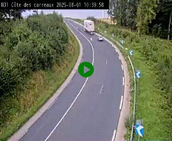 Webcam en haut de la Côte des Carreaux sur la N31 à Avesnes-en-Bray. Vue orientée vers Rouen