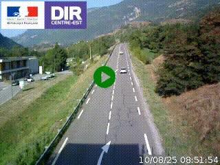 Web cam sur la N90 à Aime, en provenance de Bourg-Saint-Maurice et en direction d'Albertville