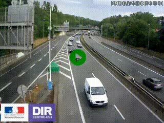 Caméra autoroute sur A6 - Valvert, près de Lyon, en direction de Paris, à hauteur de la sortie 36 Porte du Valvert