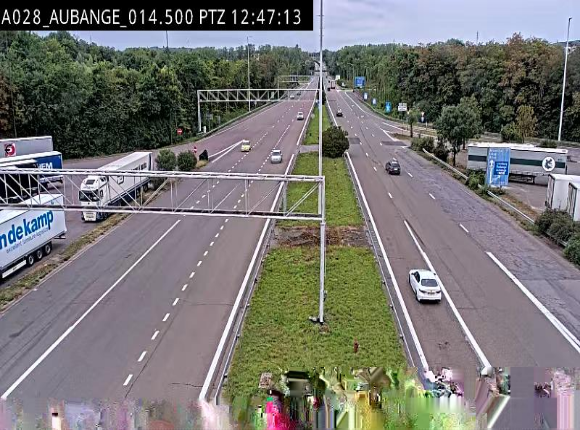 Webcam autoroute Belgique - Aubange - A28 direction Arlon - BK 14