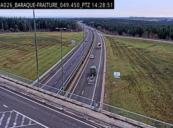 Webcam à la Baraque de Fraiture à la jonction entre l'E25 et la N89 à hauteur de Vielsalm