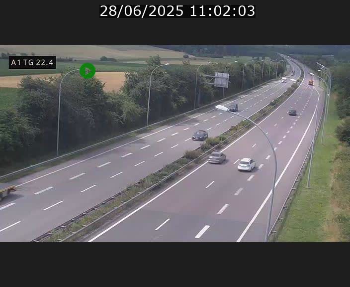 Traffic live webcam Luxembourg Flaxweiler - A1 direction Luxembourg - BK 22.4