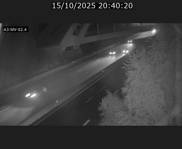 Webcam autoroute de la France (A3) au Luxembourg à Fentange, à proximité de la Croix de Gasperich. Vue orientée vers la Cloche d'Or