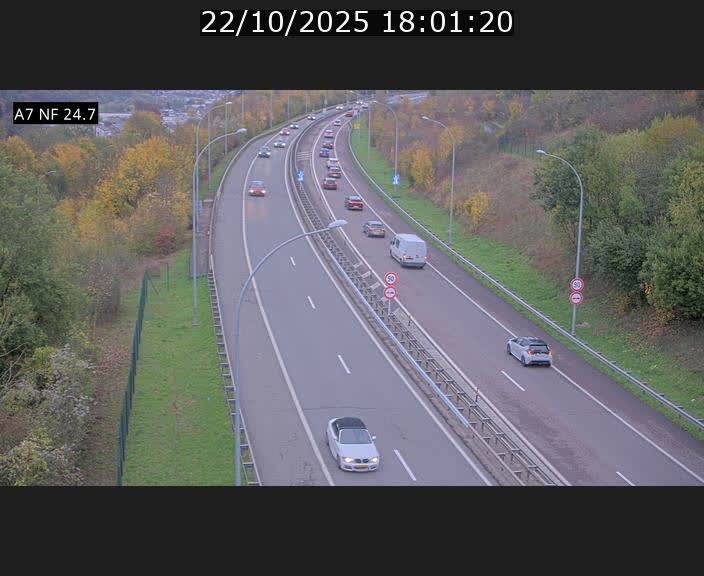 Caméra trafic Luxembourg - A7, Schieren direction Mersch