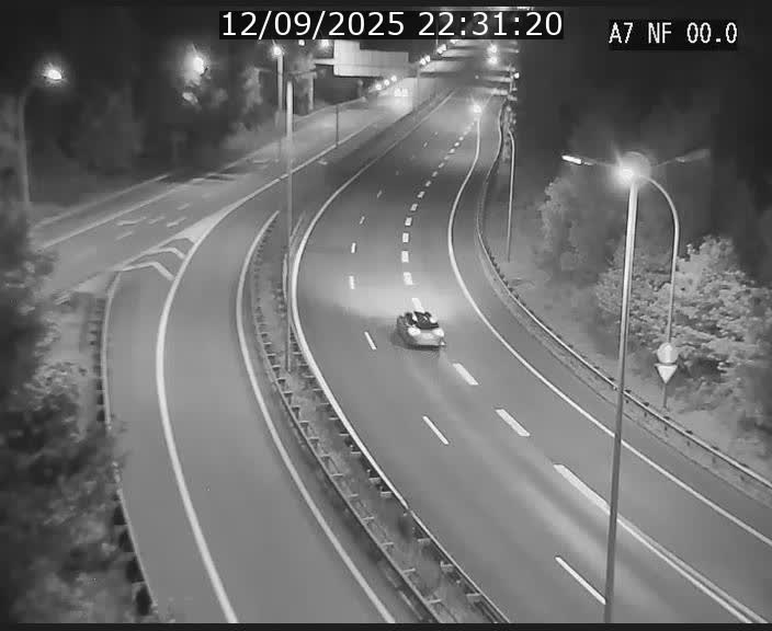 Caméra autoroute Luxembourg A7 - Echangeur A1/A7 Grünewald direction Tunnel Stafelter