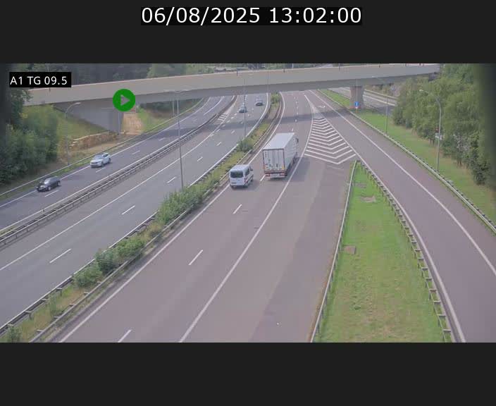 Traffic live webcam Luxembourg Jonction Grünewald - A1 direction Luxembourg-ville - BK 9.5