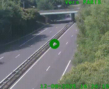 Caméra routière sur l'autoroute A20 au nord de Limoges, à la jonction avec la N520. Vue orientée vers Paris