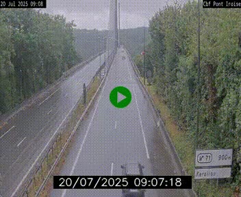 Webcam sur la N165 après le Pont de l'Iroise, à l'entrée de Brest
