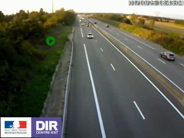 Webcam sur le contournement de Valence, sur la Nationale 7, à la jonction avec la N532, caméra orientée vers Grenoble