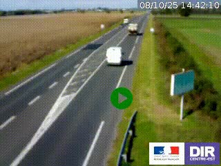 Webcam routière sur la RN7 à hauteur de Toulon-sur-Allier, entre Moulins et Vichy