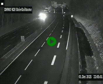 Webcam routière à hauteur de Bois-Guillaume en périphérie de Rouen. Vue orientée vers Rouen