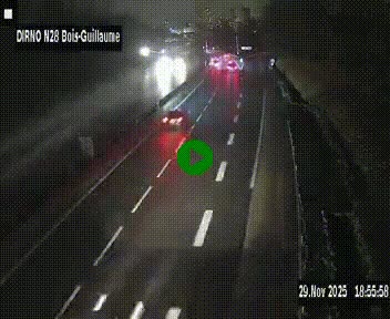 Webcam routière à hauteur de Bois-Guillaume en périphérie de Rouen. Vue orientée vers Rouen