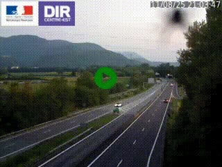 Caméra trafic à Meylan sur la Rocade-Sud de Grenoble en direction d'Aix-en-Provence