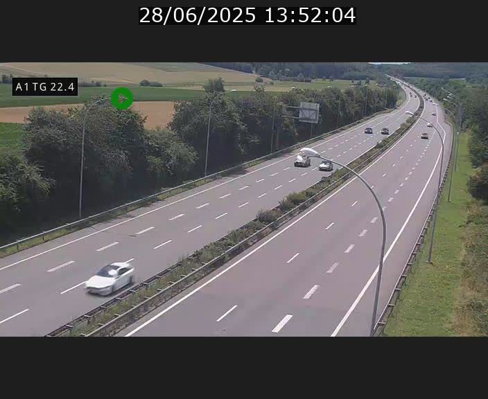 Traffic live webcam Luxembourg Flaxweiler - A1 direction Luxembourg - BK 22.4