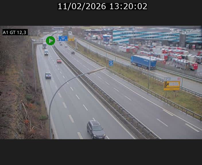 Traffic live webcam Luxembourg Senningerberg - A1 direction Allemagne - BK 12.3