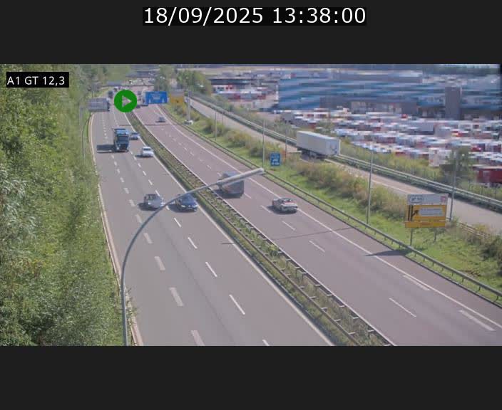 Traffic live webcam Luxembourg Senningerberg - A1 direction Allemagne - BK 12.3
