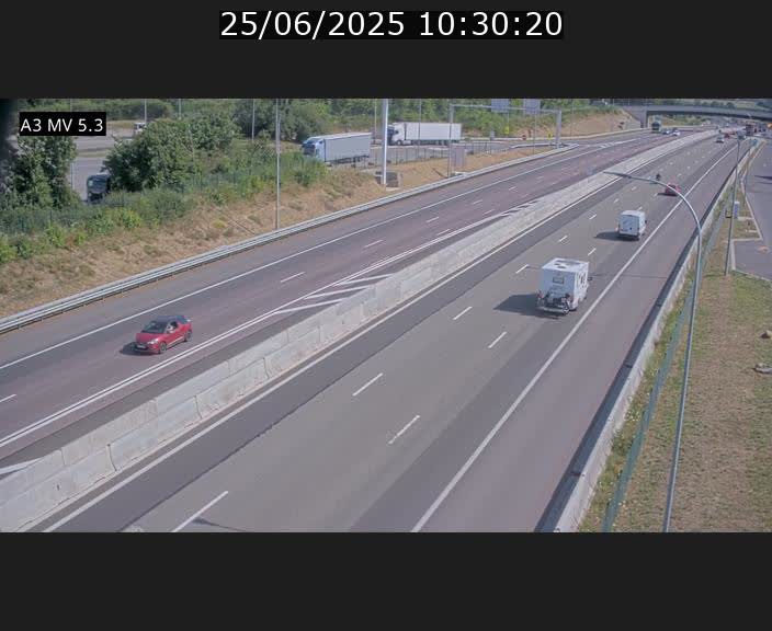 Webcam à l'Aire de Berchem au Luxembourg sur l'A3. Vue orientée vers la France