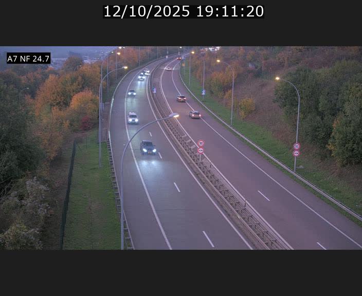 Caméra trafic Luxembourg - A7, Schieren direction Mersch