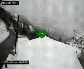 Webcam au col du Somport, côté français, sur la N134, dans les Pyrénées, en direction de l'Espagne, à 1632 mètres d'altitude