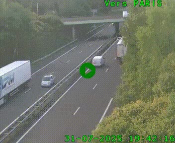 Caméra routière sur l'autoroute A20 au nord de Limoges, à la jonction avec la N520. Vue orientée vers Paris