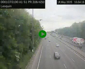 Webcam autoroute A1 à hauteur de Lesquin. Vue orientée vers Lille