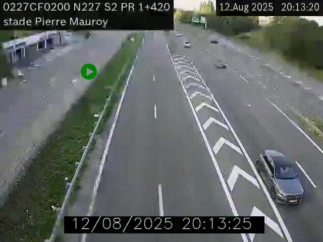Webcam à hauteur du Stade Pierre Mauroy à Villeneuve d'Ascq sur la N227. Vue orientée vers Mons-en-Baroeul