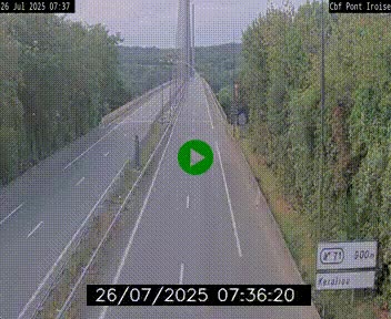 Webcam sur la N165 après le Pont de l'Iroise, à l'entrée de Brest