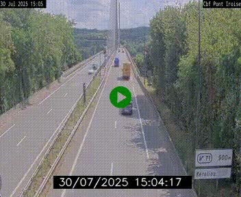 Webcam sur la N165 après le Pont de l'Iroise, à l'entrée de Brest