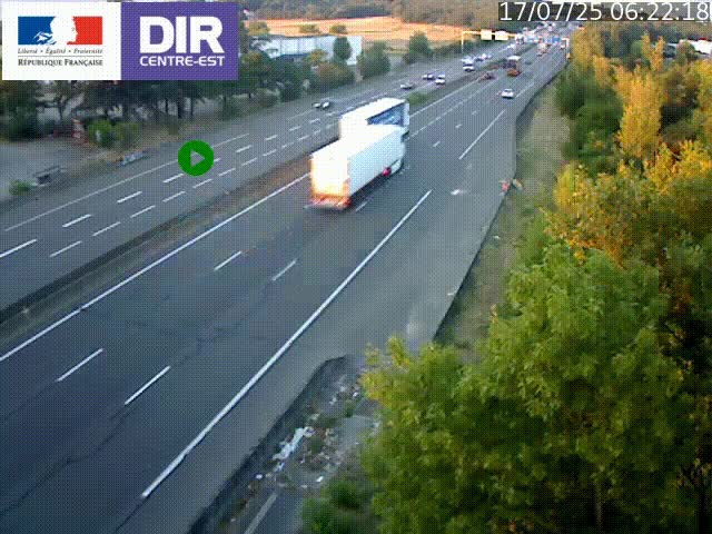 Caméra de circulation à Saint-Priest à la jonction entre l'A43 et l'A46 en direction de Marseille