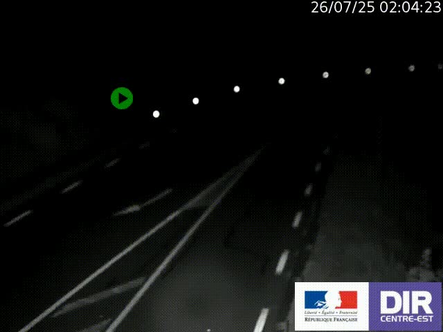 Webcam sur le col Pin Bouchain, vue orientée vers Roanne, en provenance de Lyon sur la nationale 7 (N7)
