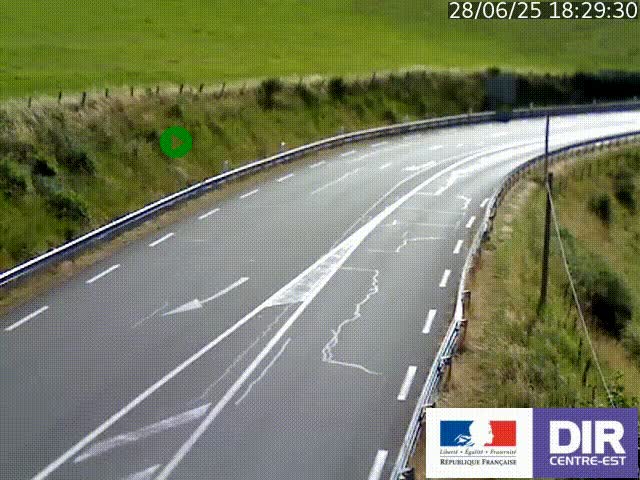 Webcam sur le col Pin Bouchain, vue orientée vers Roanne, en provenance de Lyon sur la nationale 7 (N7)