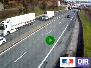 Caméra autoroutière sur l'A47 à hauteur de Givors, a proximité de Lyon. La webcam est orientée vers Lyon