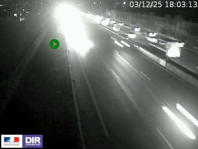 Webcam à Bron sur l'A43 à la jonction avec le boulevard périphérique de Lyon (D383). Vue orientée vers Lyon