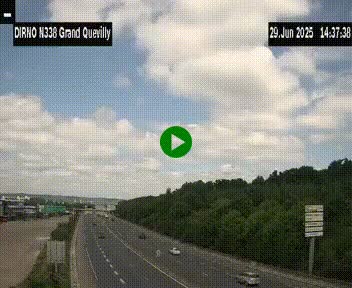 Webcam routière sur N338 à hauteur de Grand-Quevilly en périphérie de Rouen. Vue orientée vers Rouen