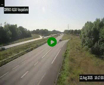 Webcam autoroute A150 à hauteur de La Vaupalière en périphérie de Rouen. Vue orientée vers Rouen